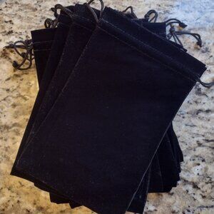10 Black Velvet Pouches - Brand New